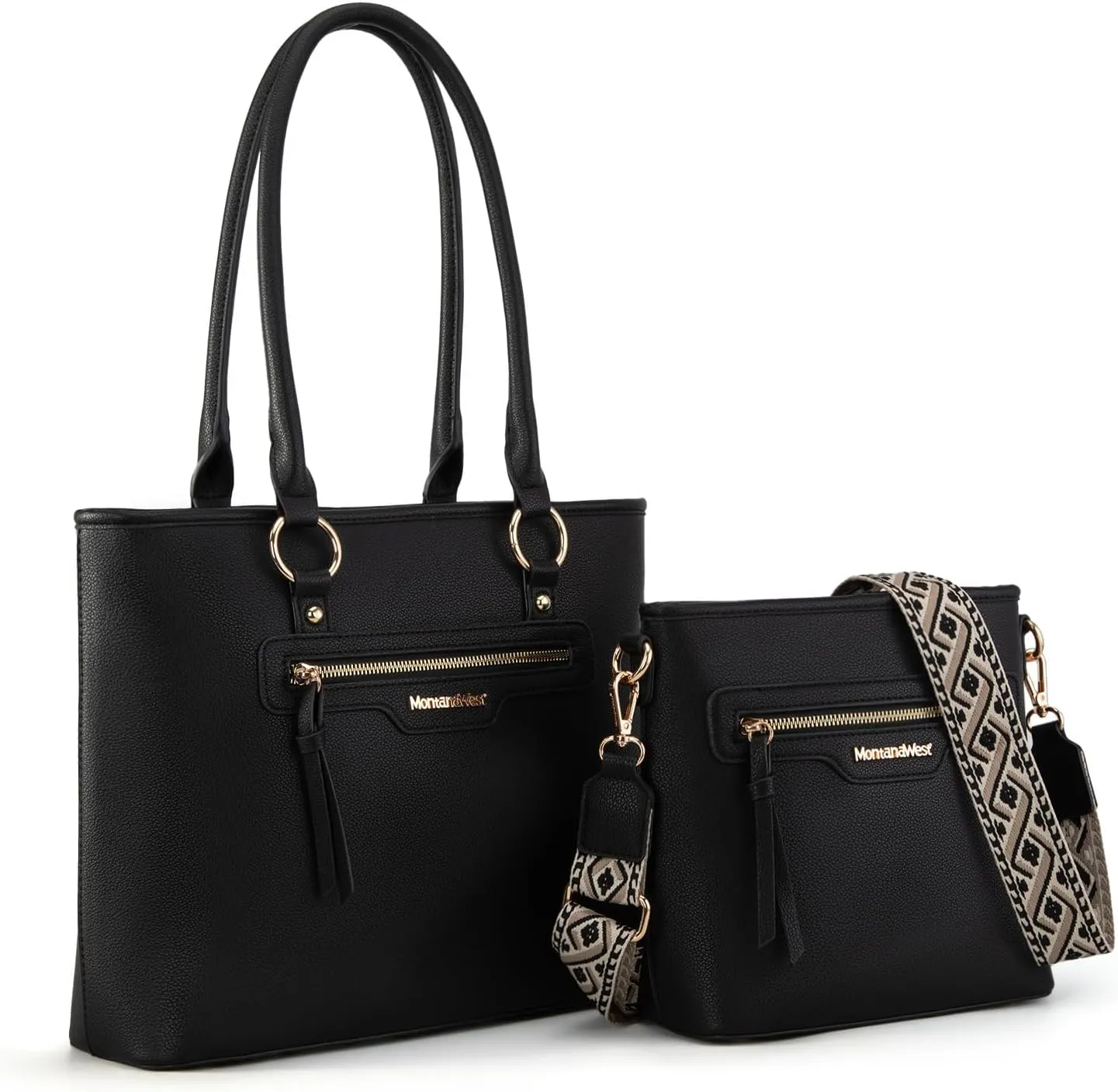 Montana West 2Pcs Handbags Sets for Women Large Tote Bags Cute Crossbody Purses