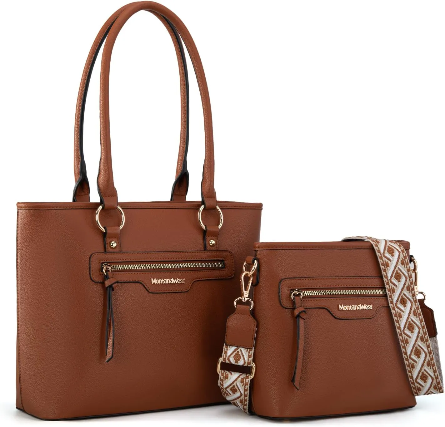 Montana West 2Pcs Handbags Sets for Women Large Tote Bags Cute Crossbody Purses