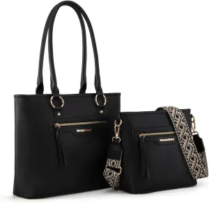 Montana West 2Pcs Handbags Sets for Women Large Tote Bags Cute Crossbody Purses