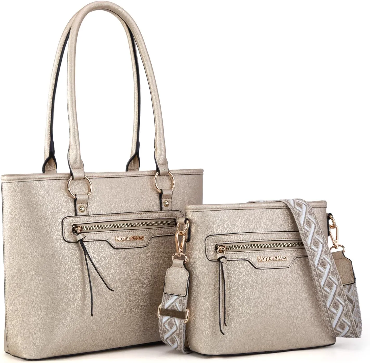 Montana West 2Pcs Handbags Sets for Women Large Tote Bags Cute Crossbody Purses