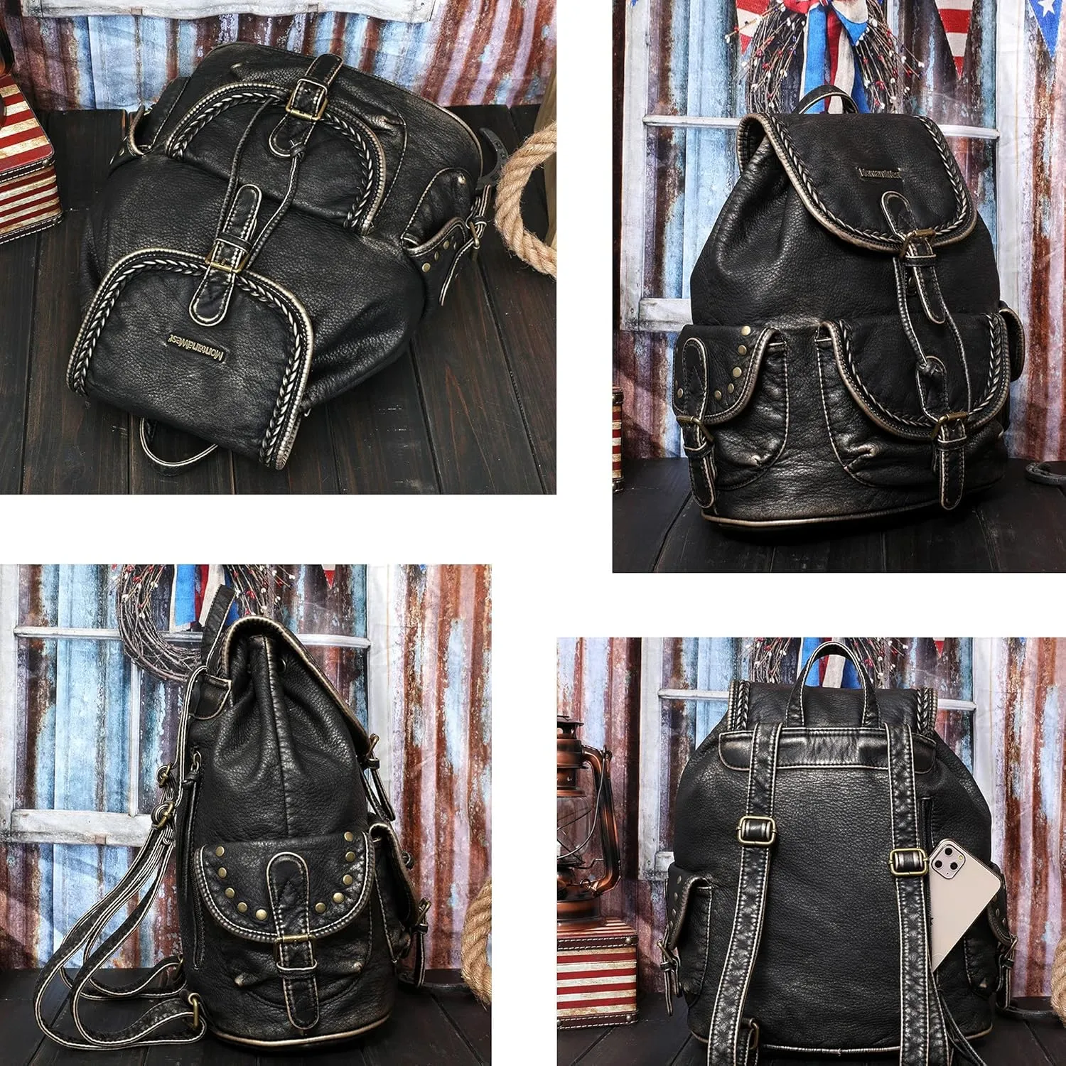 Montana West Backpack Purse for Women Soft Washed Leather Drawstring Casual Travel Backpacks