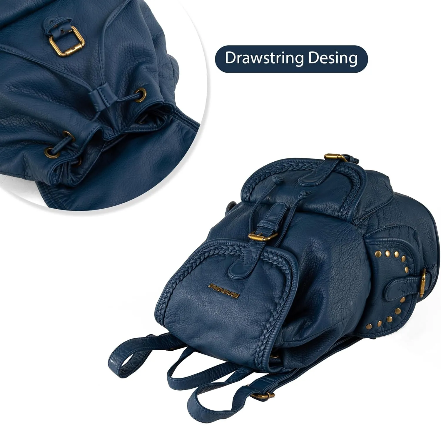 Montana West Backpack Purse for Women Soft Washed Leather Drawstring Casual Travel Backpacks