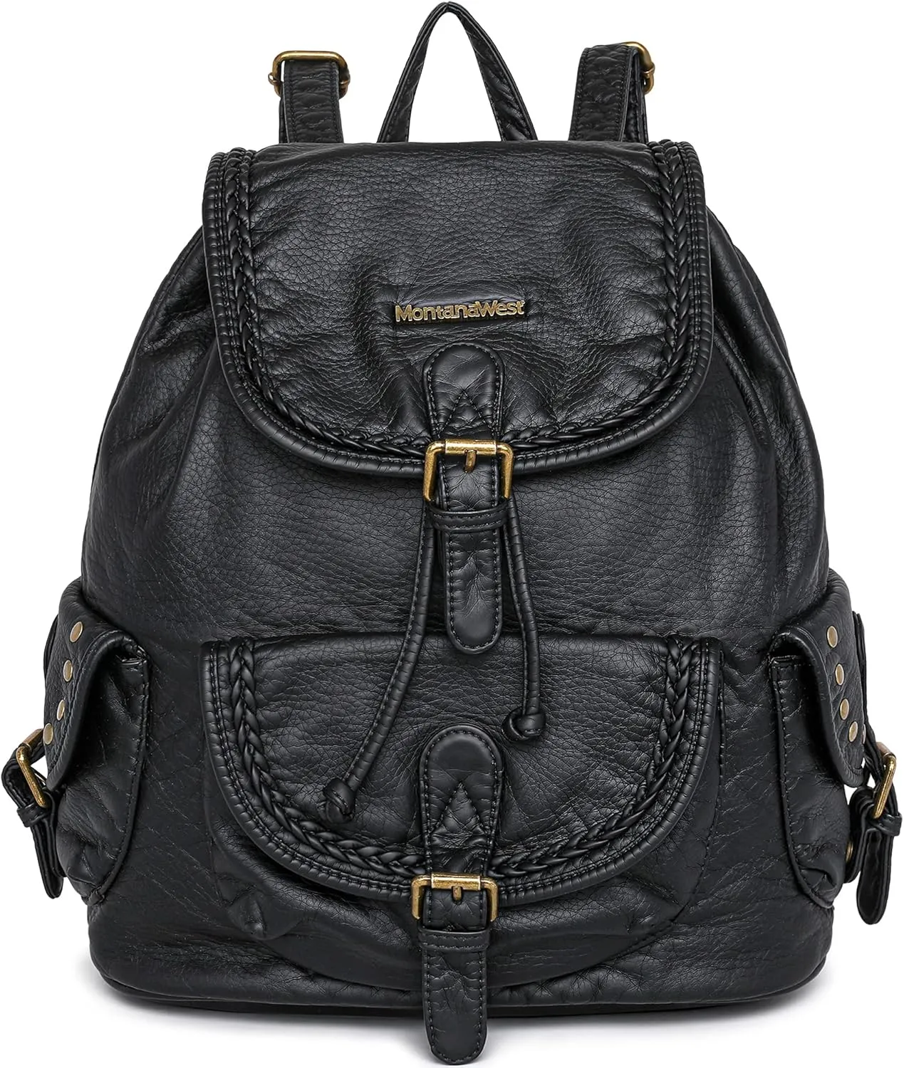Montana West Backpack Purse for Women Soft Washed Leather Drawstring Casual Travel Large Backpacks