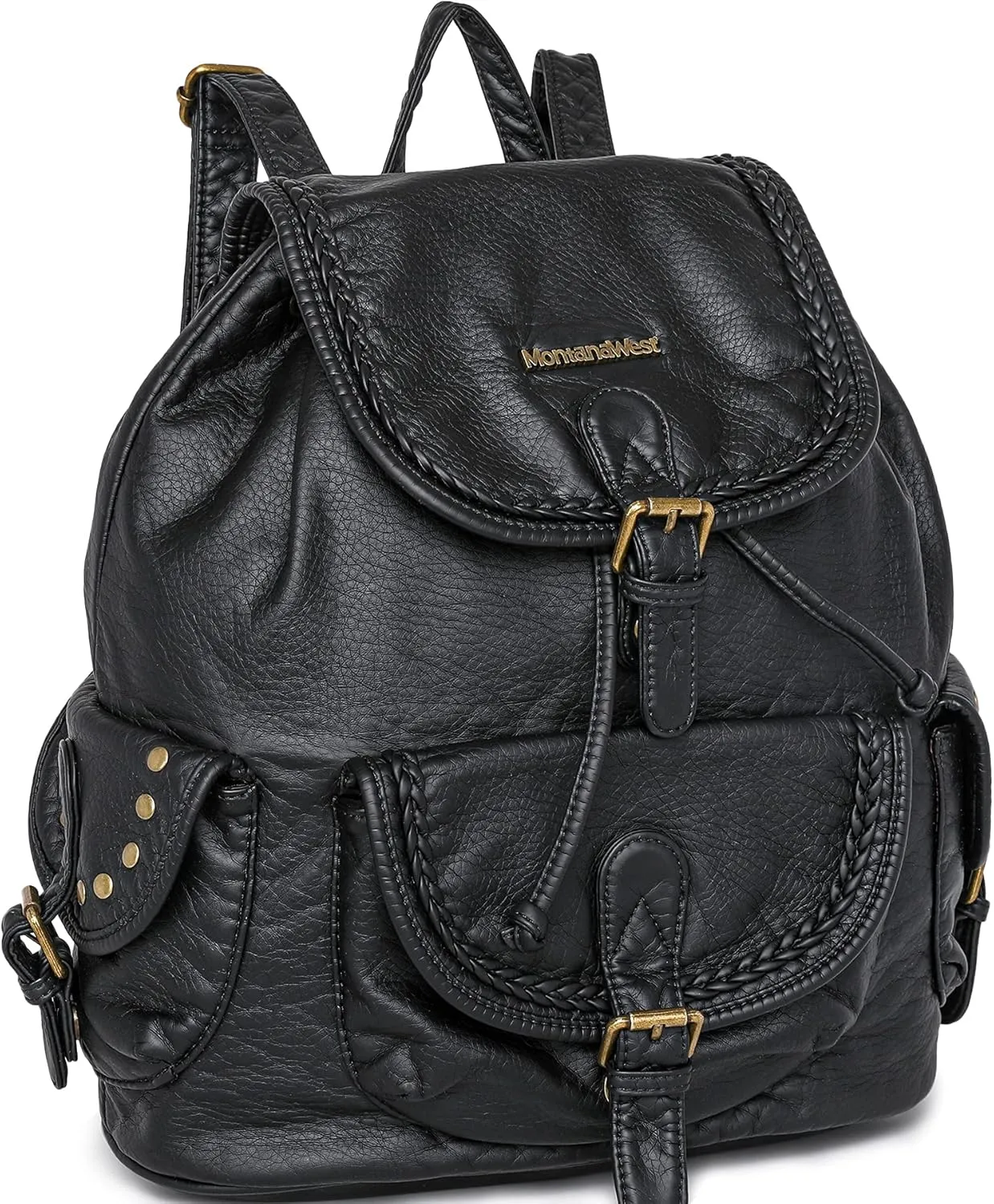 Montana West Backpack Purse for Women Soft Washed Leather Drawstring Casual Travel Large Backpacks