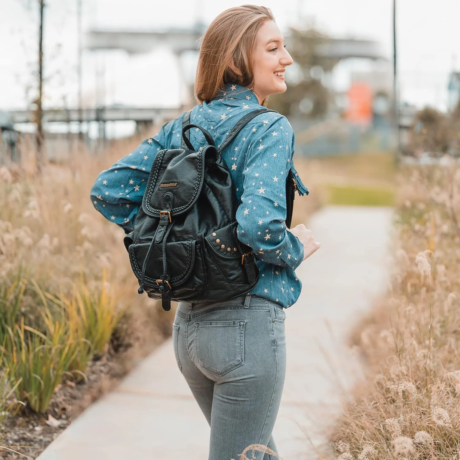 Montana West Backpack Purse for Women Soft Washed Leather Drawstring Casual Travel Large Backpacks