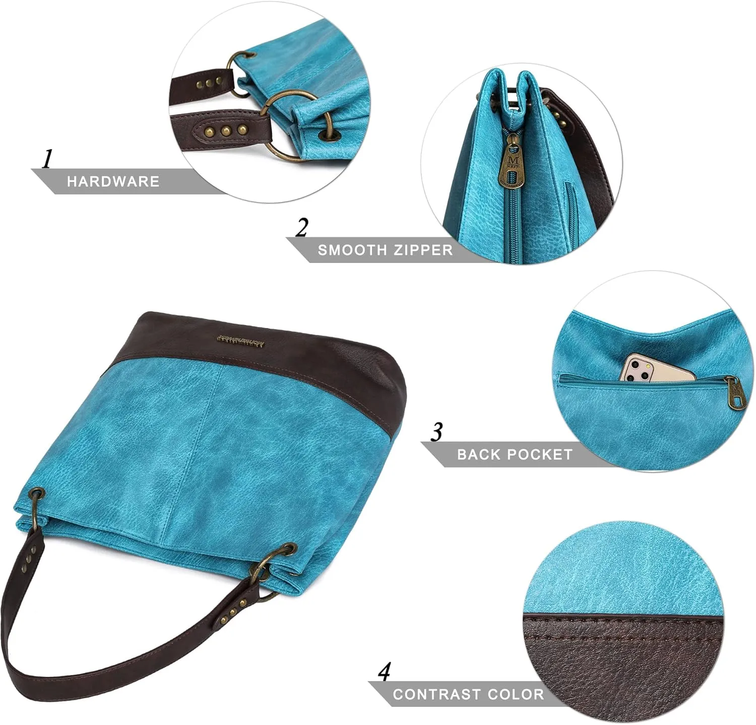 Montana West Purses for Women Hobo Shoulder Handbags with Zipper