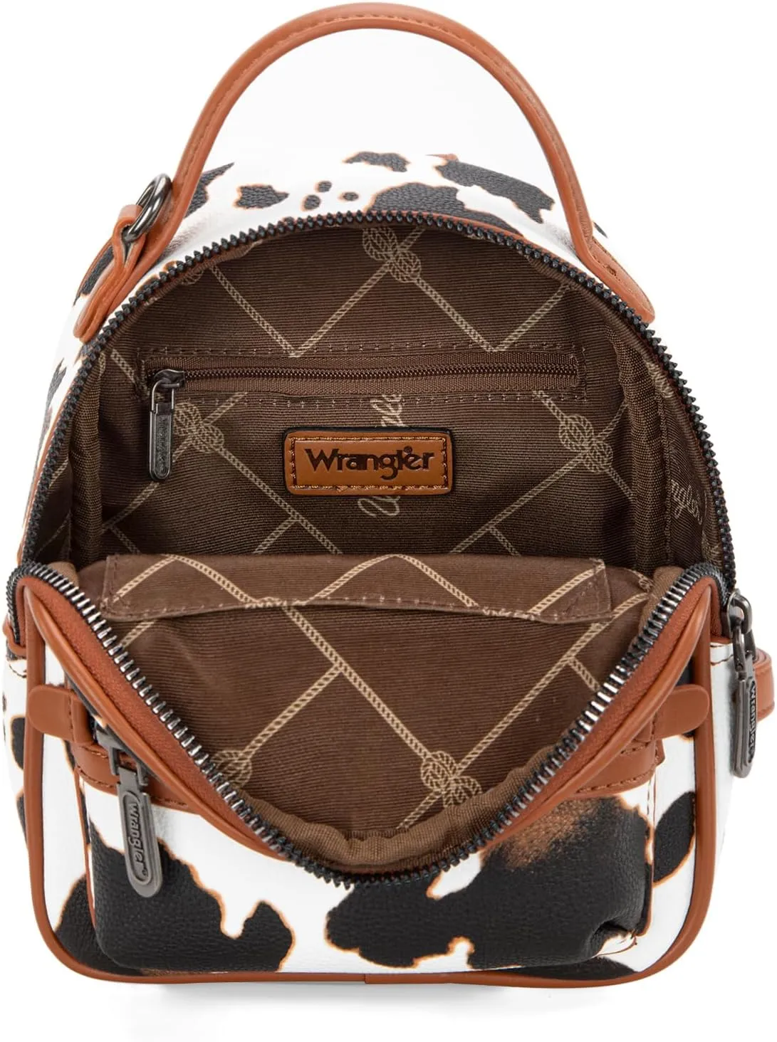 Montana West Wrangler Mini Backpack Cute Cow Print Backpack Purse for Girls and Women, Brown WG133-8600BR