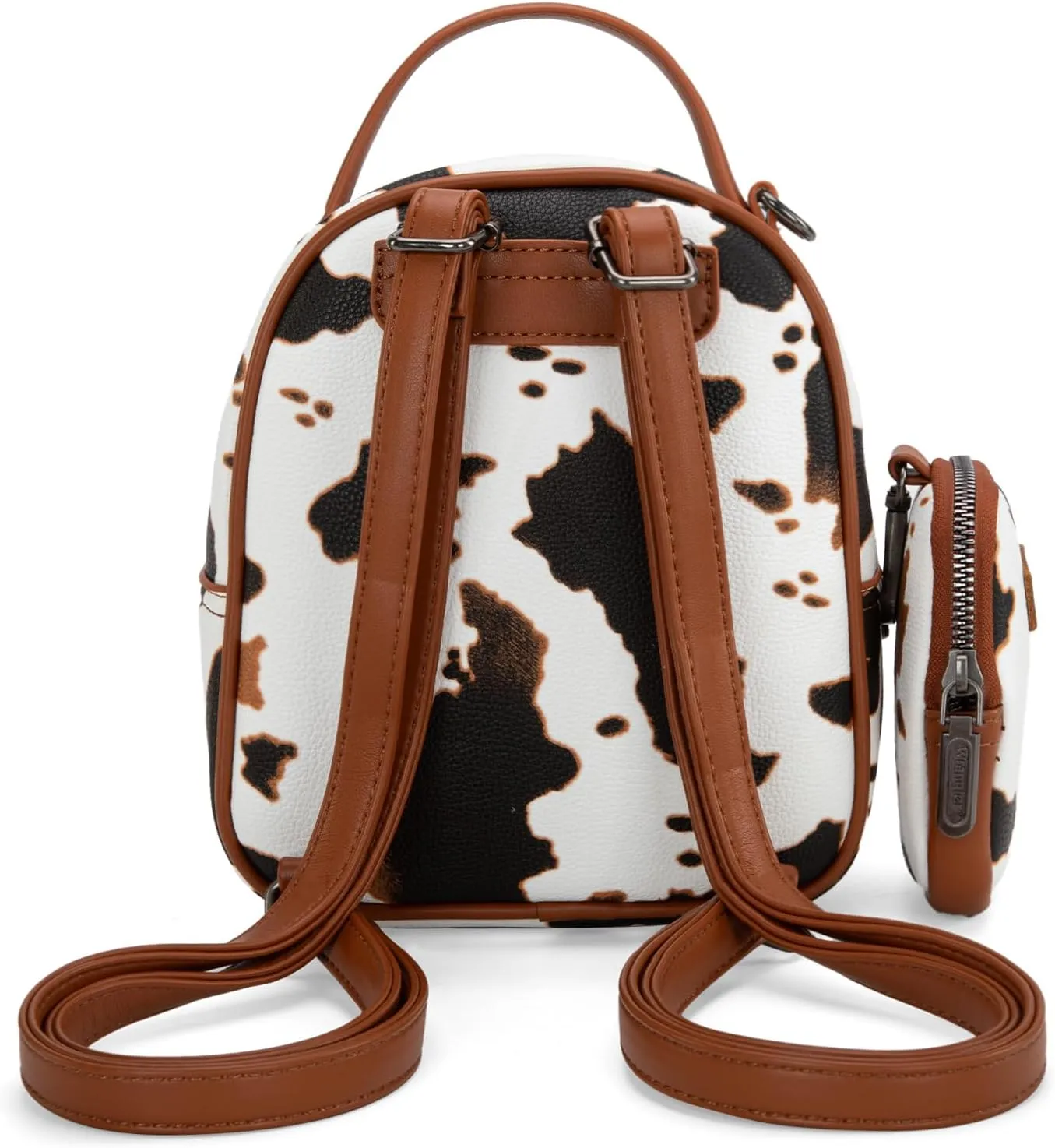 Montana West Wrangler Mini Backpack Cute Cow Print Backpack Purse for Girls and Women, Brown WG133-8600BR