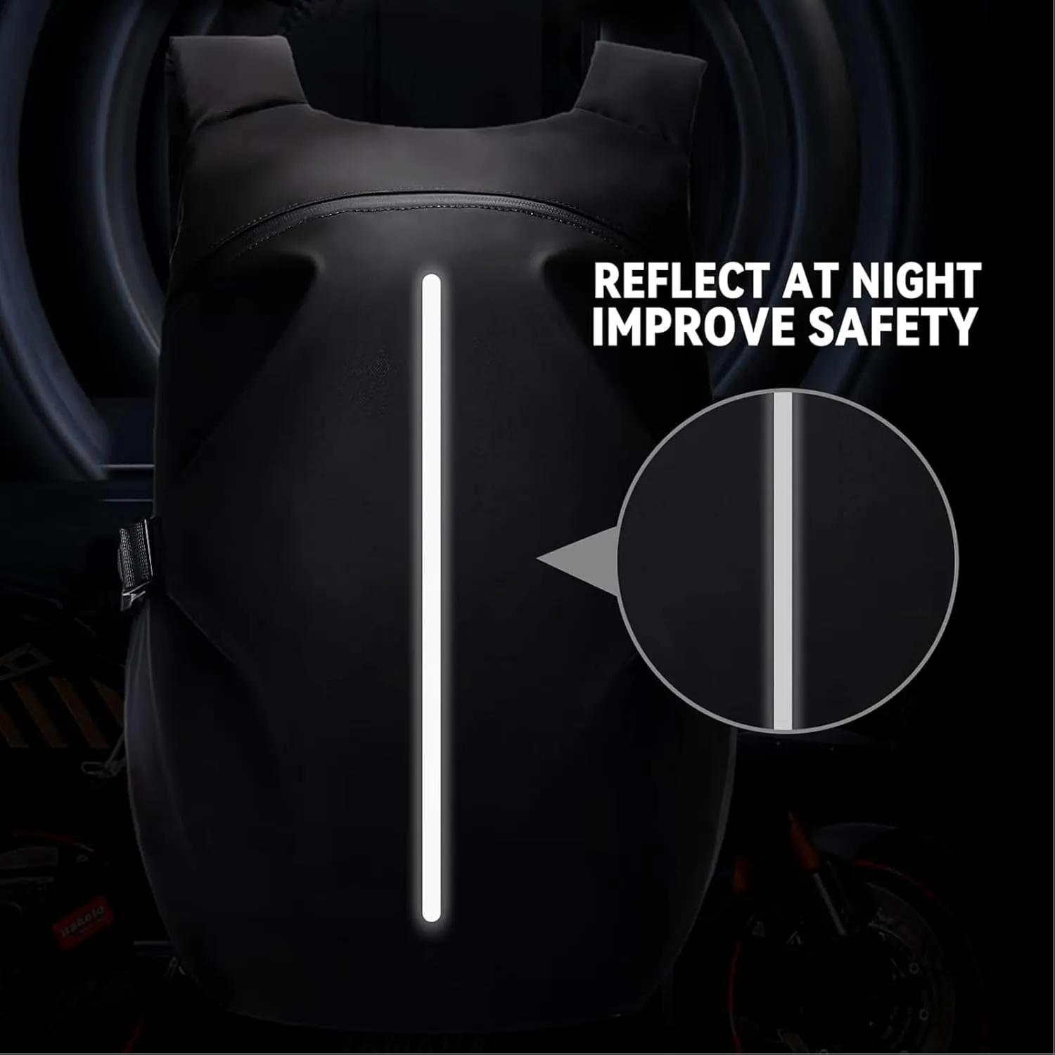 Motorcycle Backpack,waterproof helmet backpack for Men,riding bag,bikers backpack,laptop bags,large capacity travel backpacks (Black Zipper)
