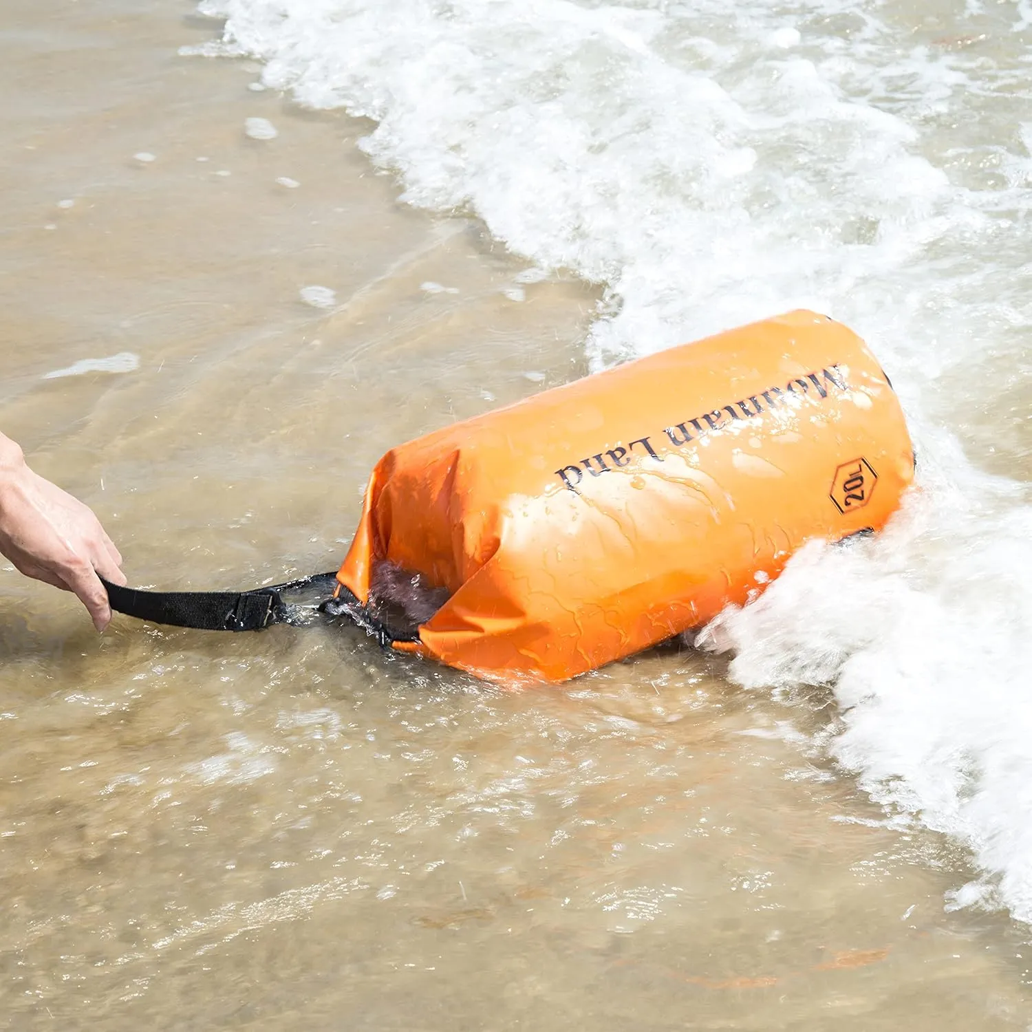 Mountain Land Waterproof Beach Dry Bag Roll Top Backpack Boat Bag Dry Sack for Kayaking Rafting Fishing Hiking Camping (Orange-40L, 40L)