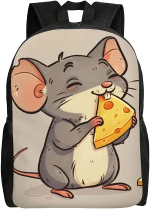 Mouse Cheese Backpack Waterproof Anti Theft Durable Light Laptop Bag Backpacks For Women Men Travel Gym Backpack