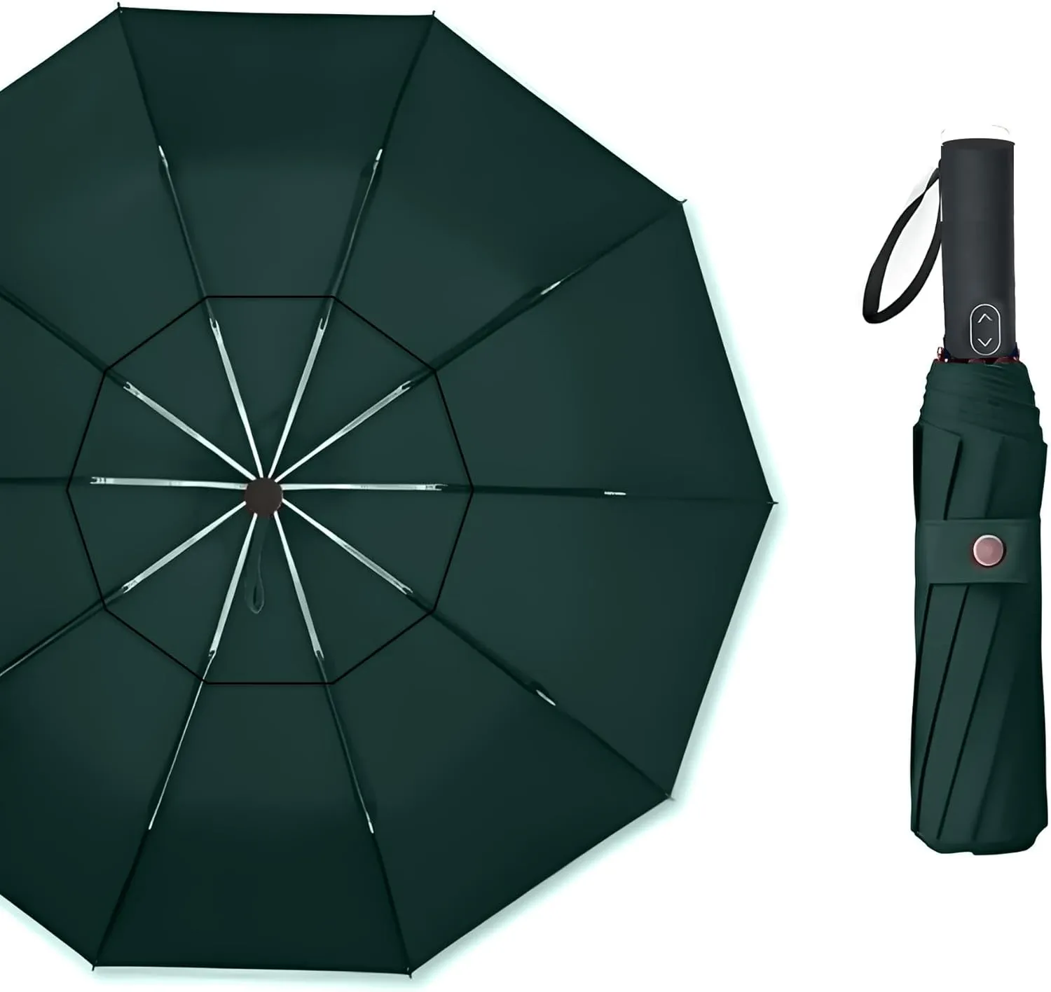 MRTLLOA 49/54/62 Inch Large Folding Golf Umbrella, Oversize Double Canopy Vented 10 Ribs Windproof Compact Travel Umbrellas for Rain