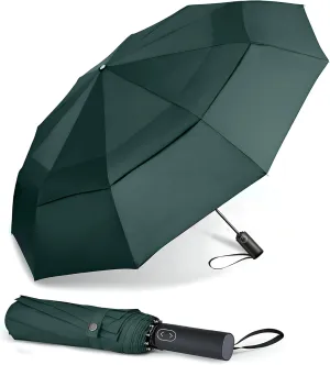 MRTLLOA 49/54/62 Inch Large Folding Golf Umbrella, Oversize Double Canopy Vented 10 Ribs Windproof Compact Travel Umbrellas for Rain