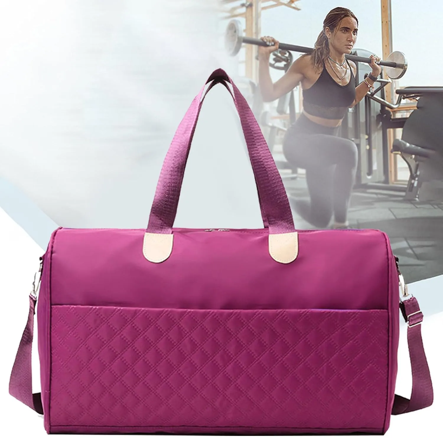 Multifunctional Travel Duffle Bag, Luggage Handbag Holdall Suitcase Handbag, Weekend Overnight Bag for Women Men