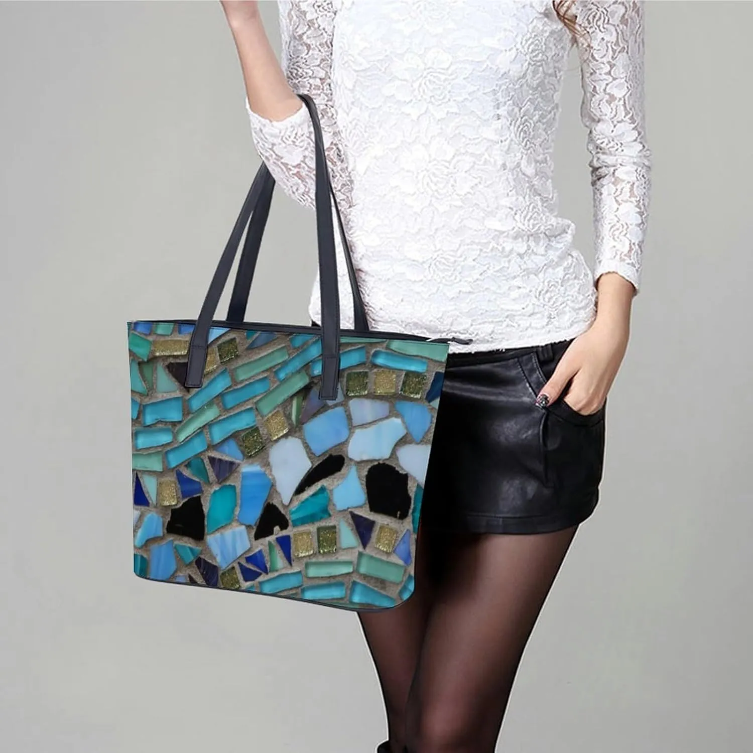 Murray Tartan Large Capacity Portable Leather Handbag