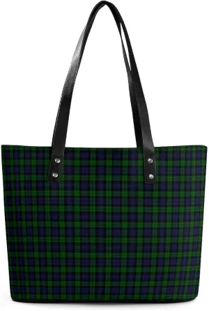 Murray Tartan Large Capacity Portable Leather Handbag
