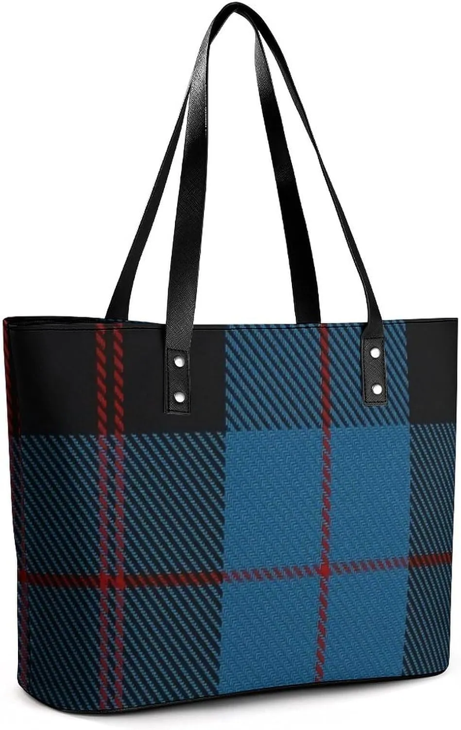 Murray Tartan Large Capacity Portable Leather Handbag