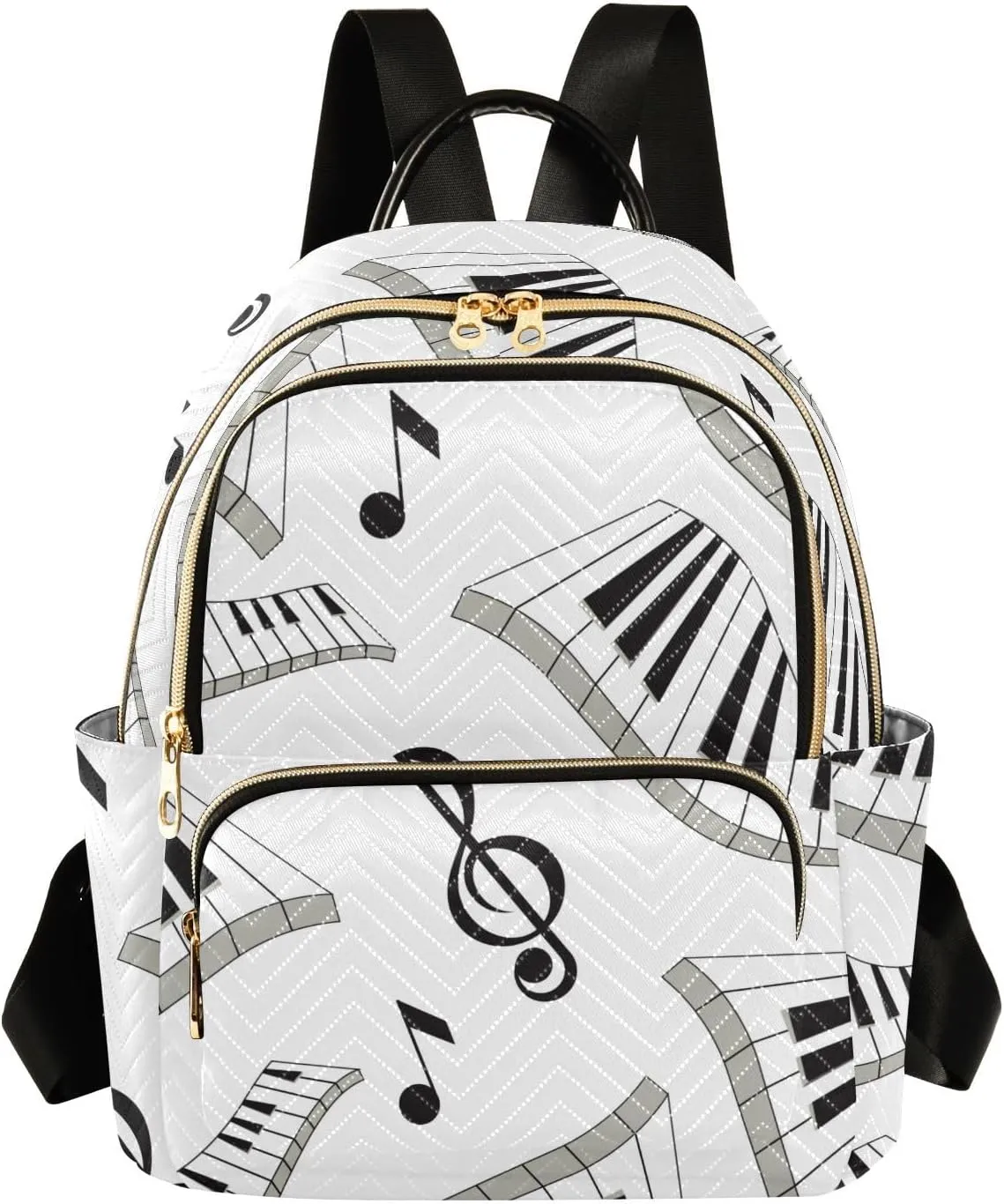 Music and Stave Small Backpack Purse for Women Travel Bag Fashion Daypack Back Pack Shoulder Bag