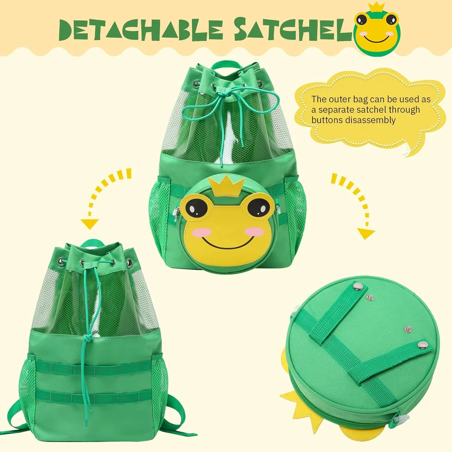 mygreen Drawstring Backpack Gym Cinch Bag for Swim Beach Sports Waterproof for Kids