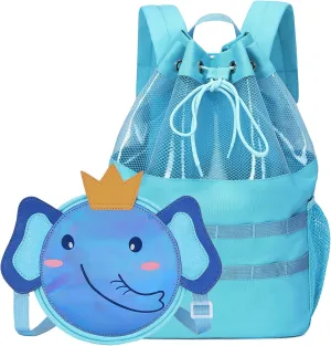 mygreen Drawstring Backpack Gym Cinch Bag for Swim Beach Sports Waterproof for Kids