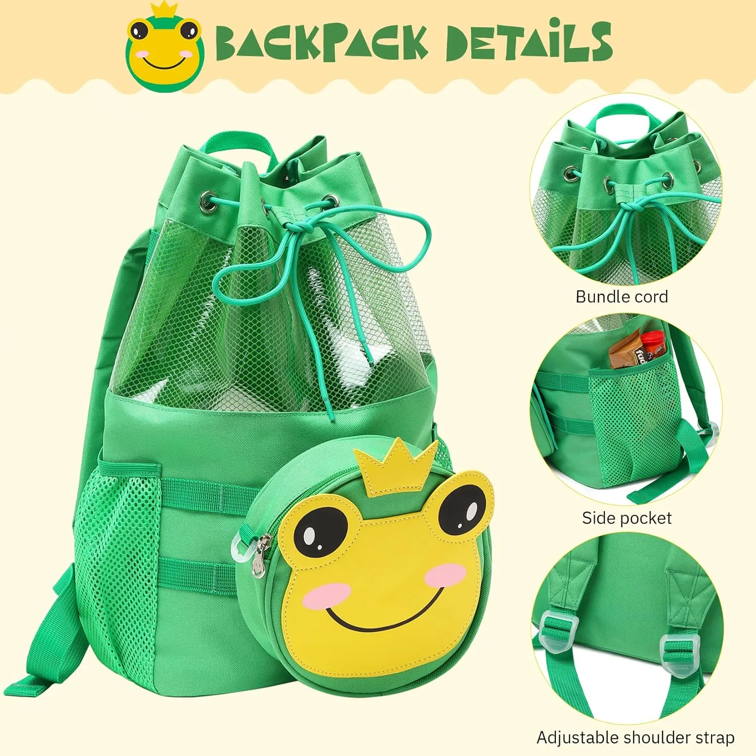 mygreen Drawstring Backpack Gym Cinch Bag for Swim Beach Sports Waterproof for Kids