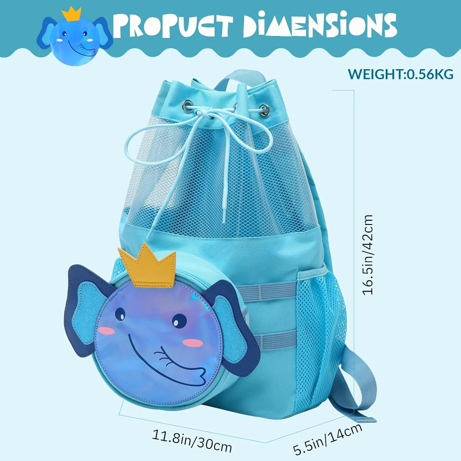 mygreen Drawstring Backpack Gym Cinch Bag for Swim Beach Sports Waterproof for Kids