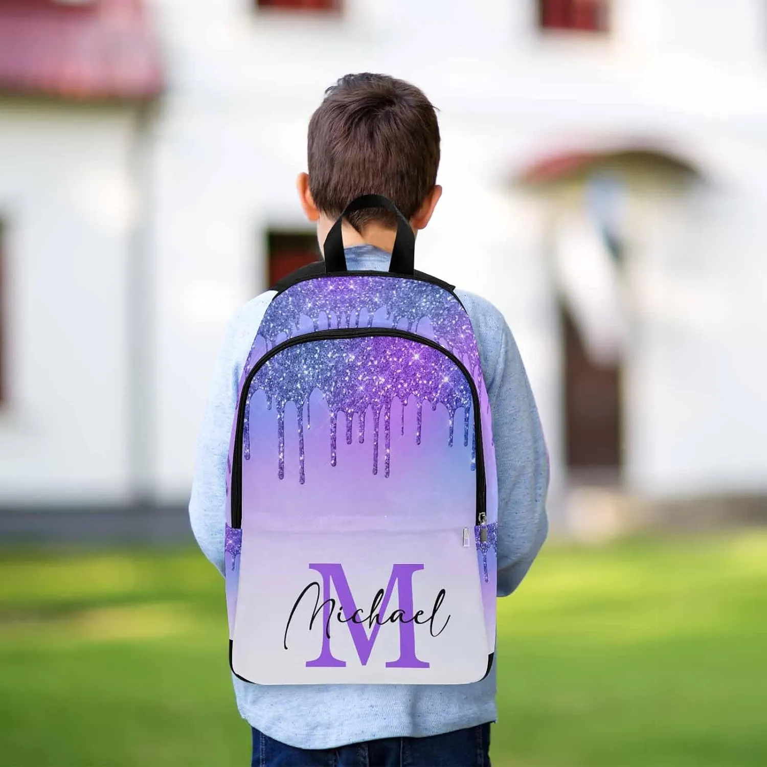 MyPupSocks Customized School Bag Personalized Name Backpack Daypack Unisex, Multi 03, One Size, Daypack Backpacks