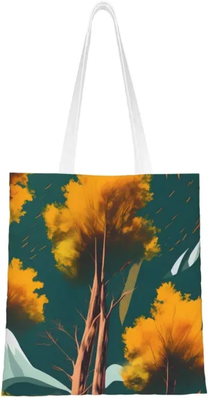 National Parks Sunshine Trees Print Canvas Tote Bag Reusable Shoulder Shopping Bags For Daily Use Shopping Travel