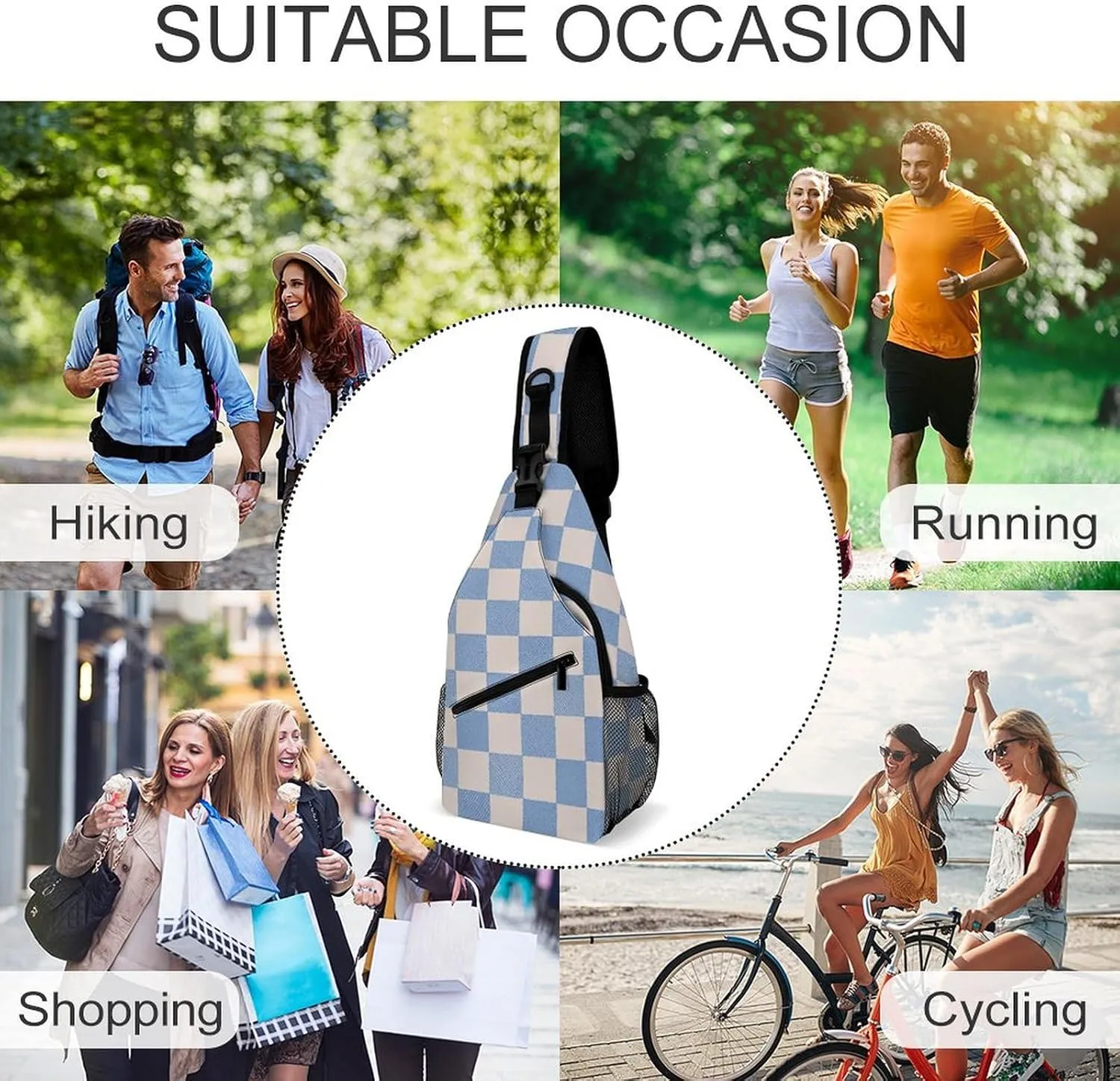 Native American Sling Bag Lightweight Crossbody Chest Pack Travel Shoulder Bag with Adjustable Strap