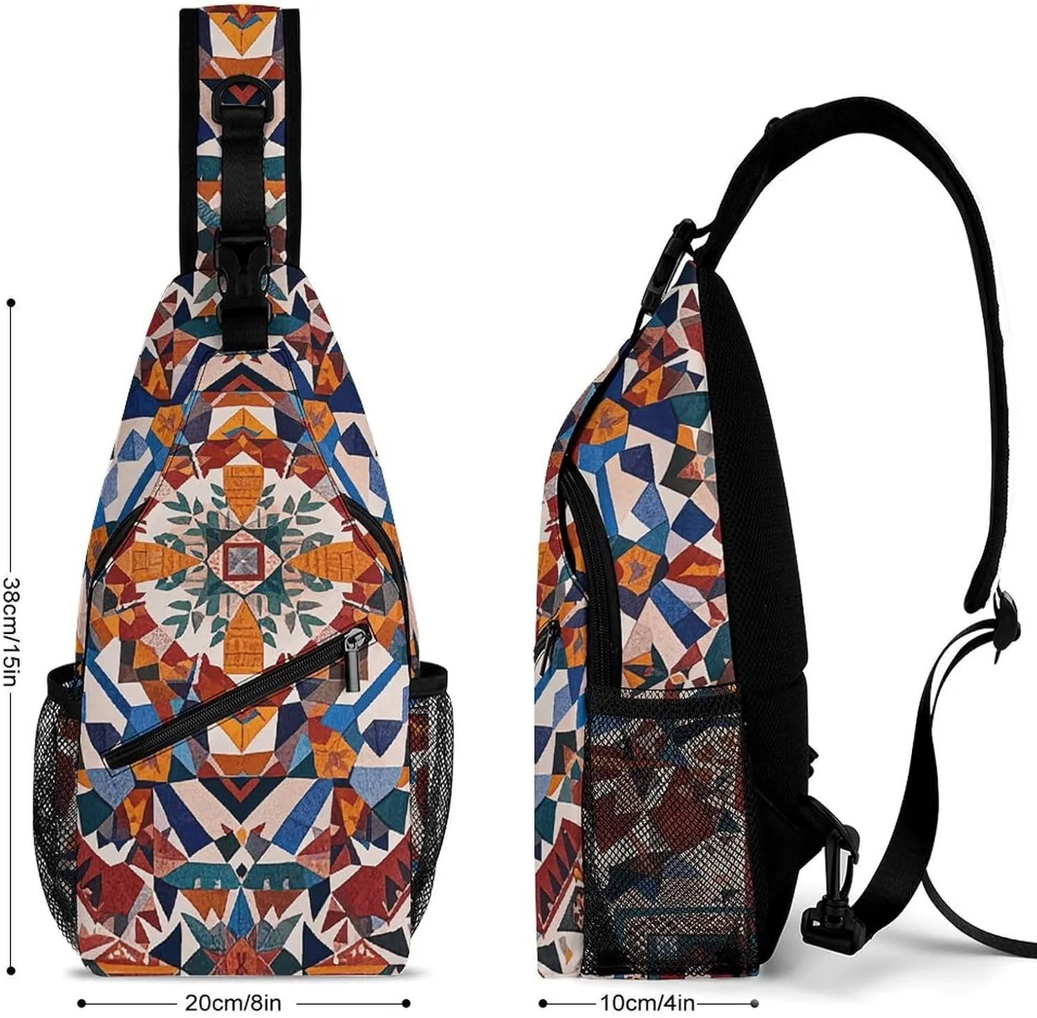Native American Sling Bag Lightweight Crossbody Chest Pack Travel Shoulder Bag with Adjustable Strap