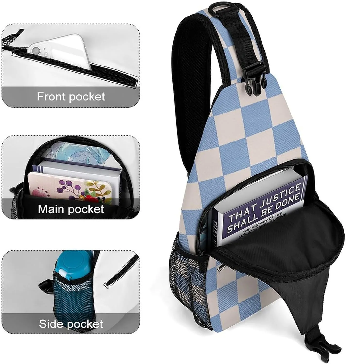 Native American Sling Bag Lightweight Crossbody Chest Pack Travel Shoulder Bag with Adjustable Strap