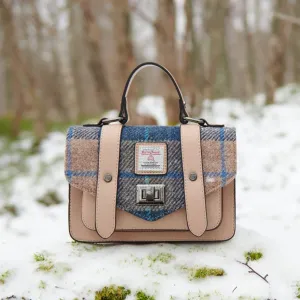 Navy & Beige Tartan Satchels with Harris Tweed®