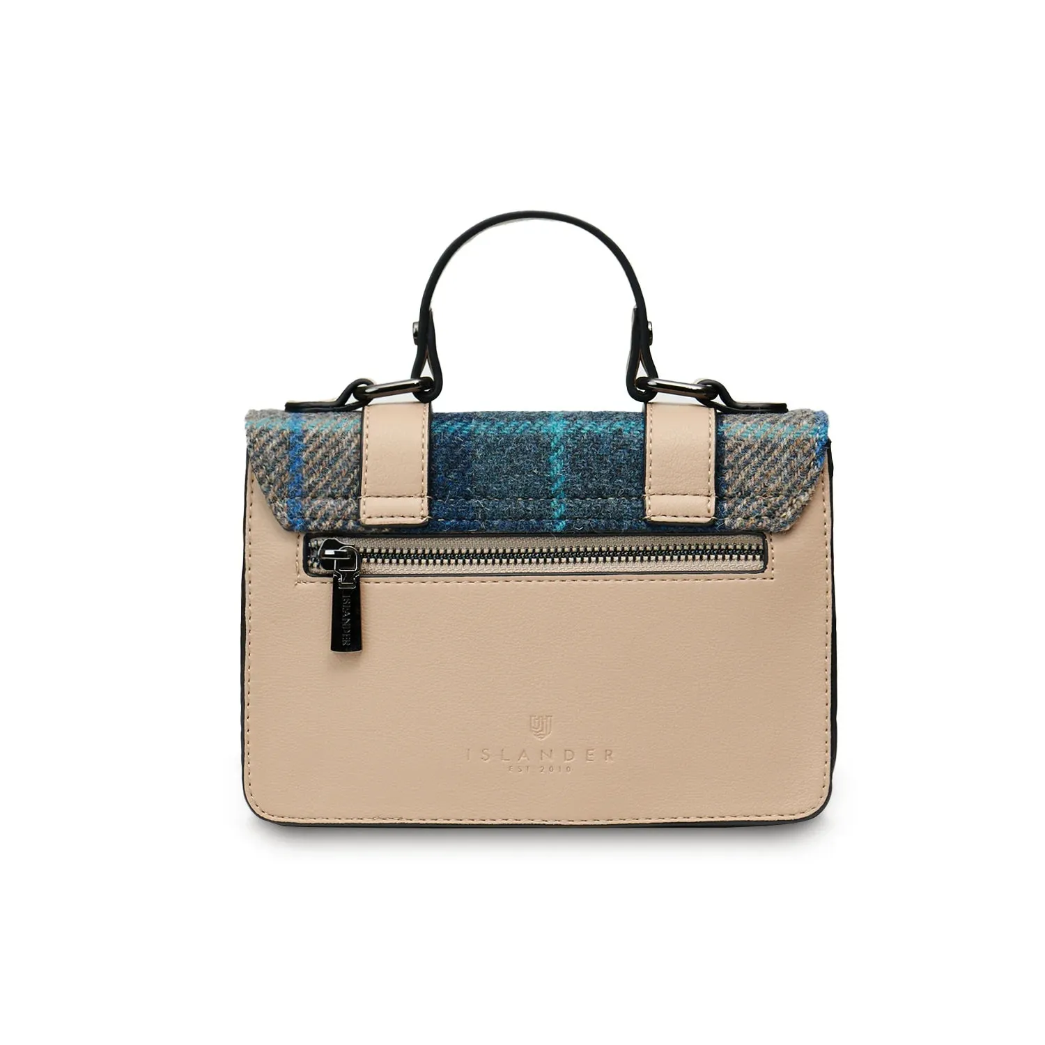 Navy & Beige Tartan Satchels with Harris Tweed®