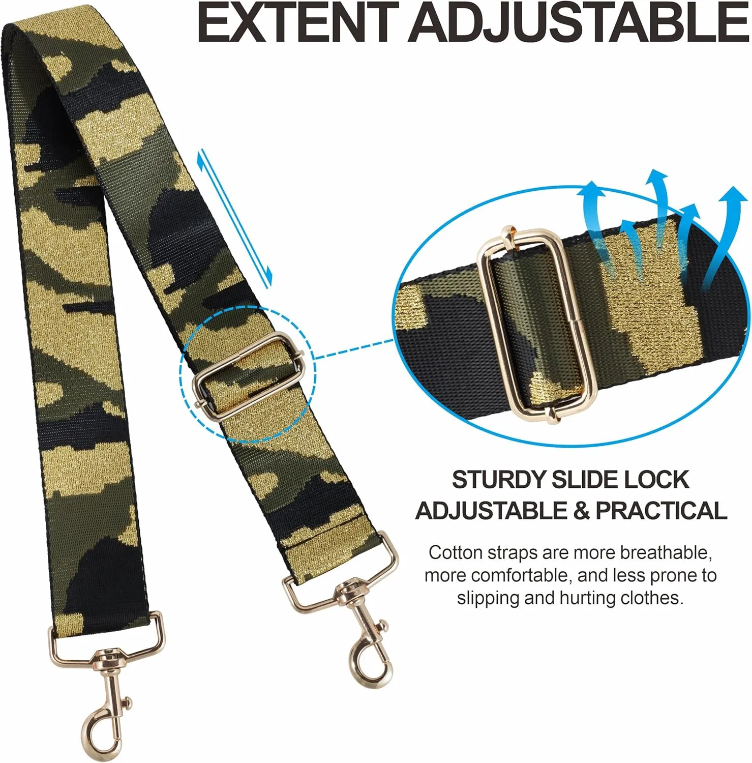 Nefelibata Purse Strap,2" Wide Purse Strap Adjustable Replacement,Multi-pattern Crossbody Handbag Strap