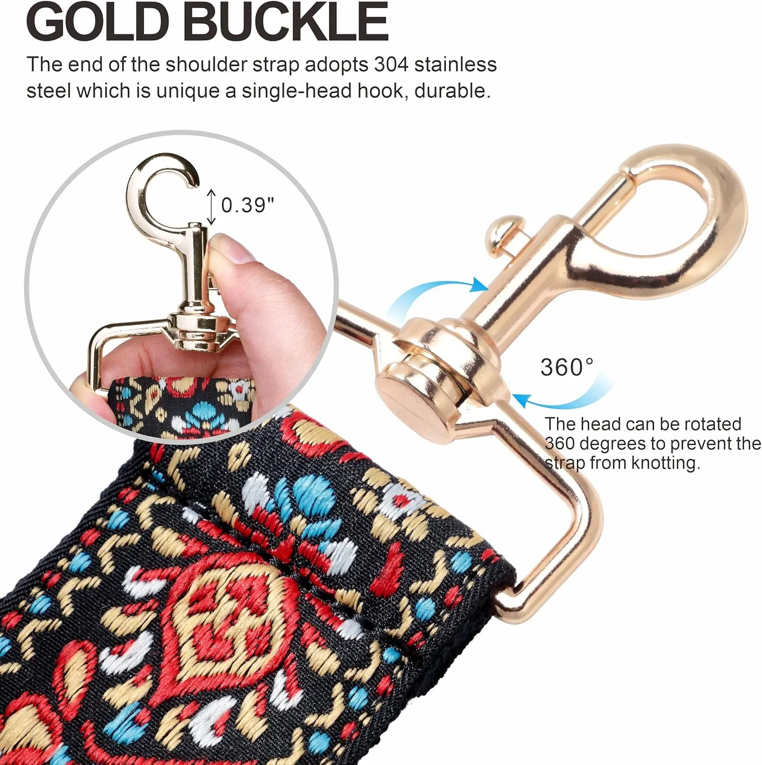 Nefelibata Purse Strap,2" Wide Purse Strap Adjustable Replacement,Multi-pattern Crossbody Handbag Strap