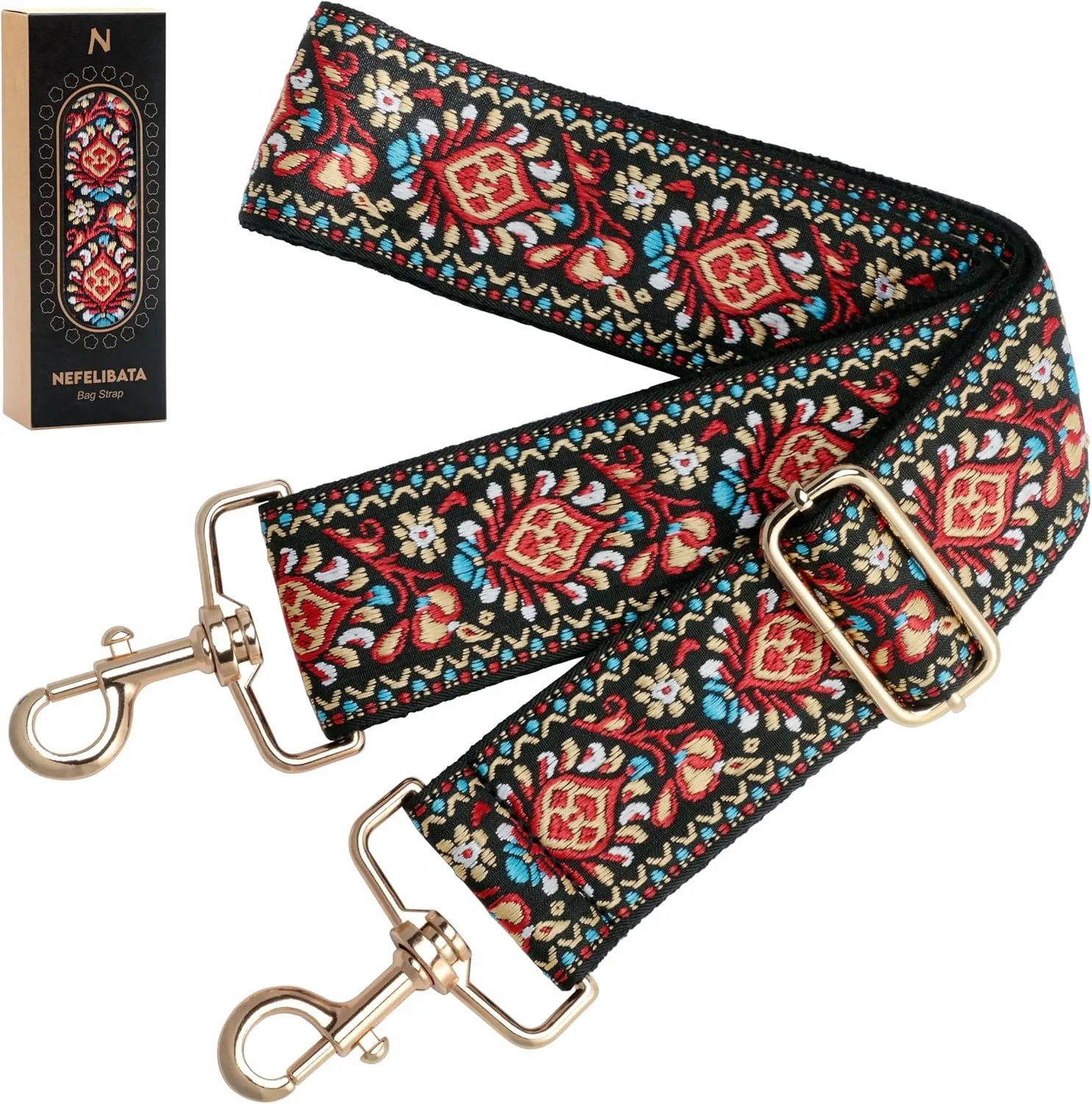 Nefelibata Purse Strap,2" Wide Purse Strap Adjustable Replacement,Multi-pattern Crossbody Handbag Strap