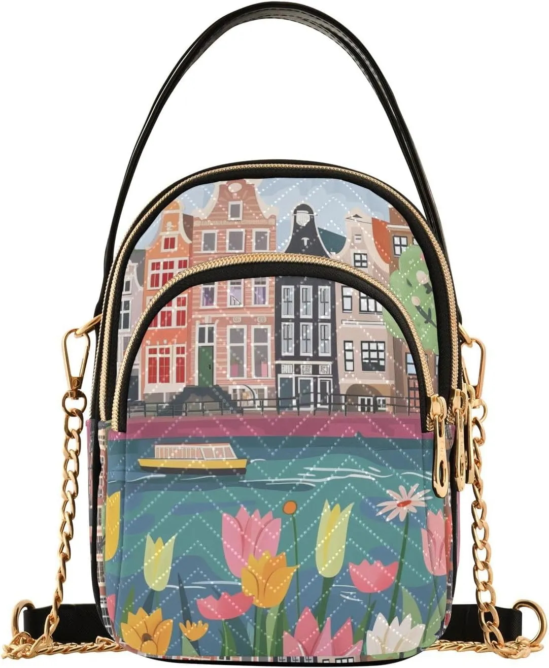 Netherlands Riverbank Small Women's Crossbody Purse, Shoulder Bag for Women Handbags Cell Phone Purse