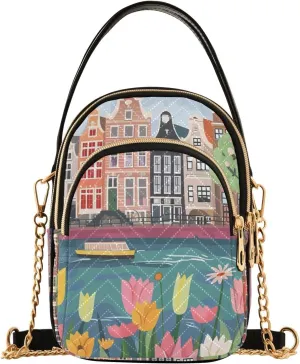 Netherlands Riverbank Small Women's Crossbody Purse, Shoulder Bag for Women Handbags Cell Phone Purse