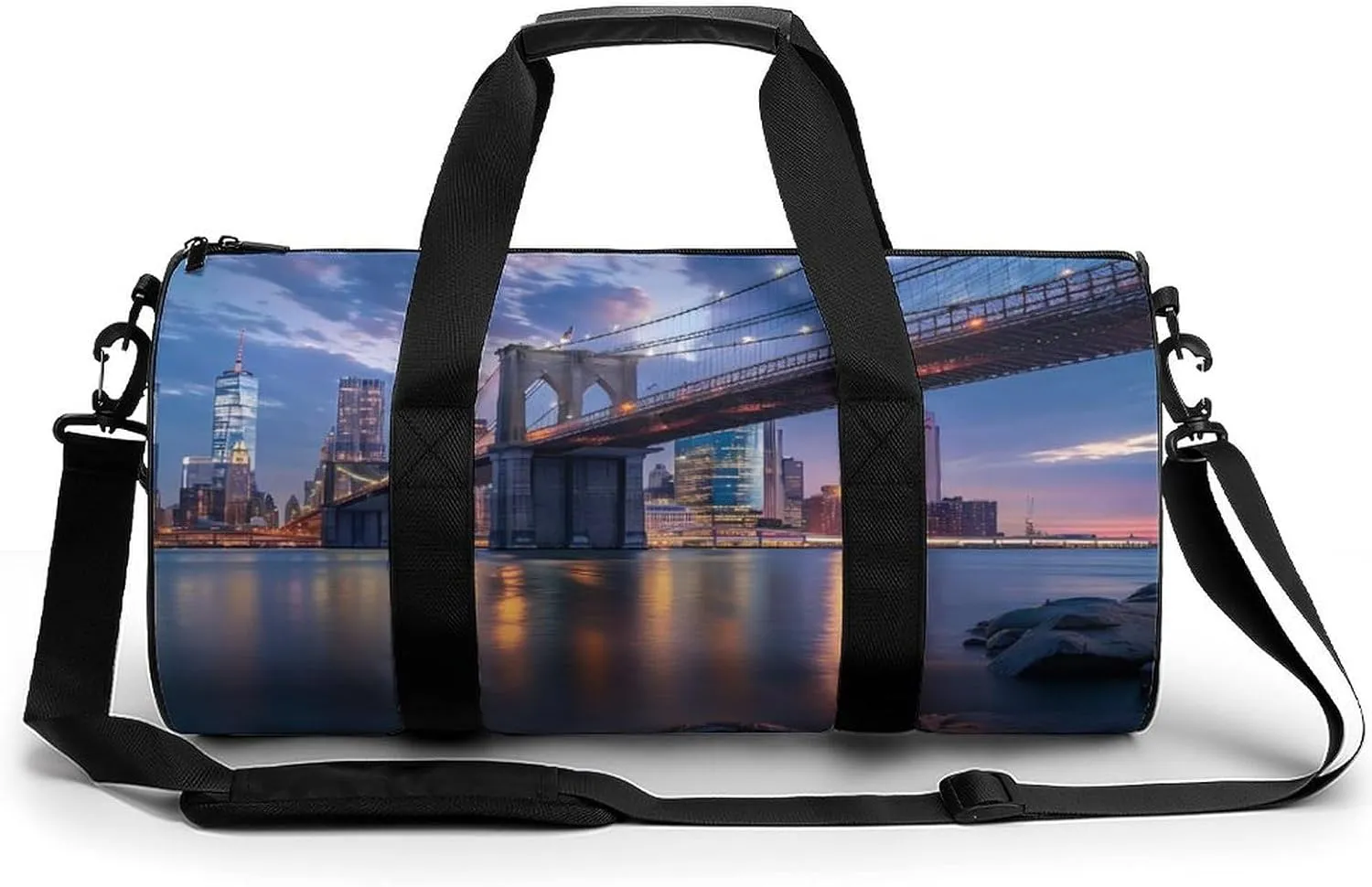 New York City Brooklyn Bridge Manhattan Gym Bag Lightweight Duffel Bag Workout Bag Overnight Backpack Travel Bags for Men Women