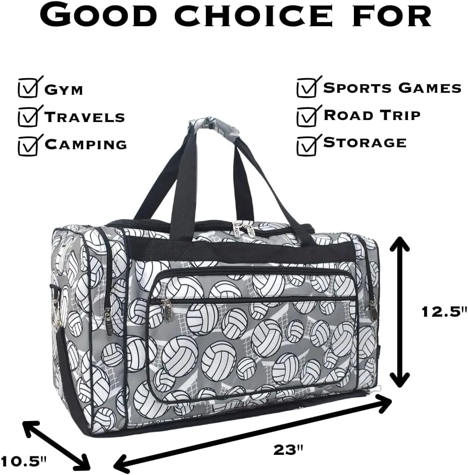 NGIL Canvas 23" inch Duffle Bag (Volleyball-Black)
