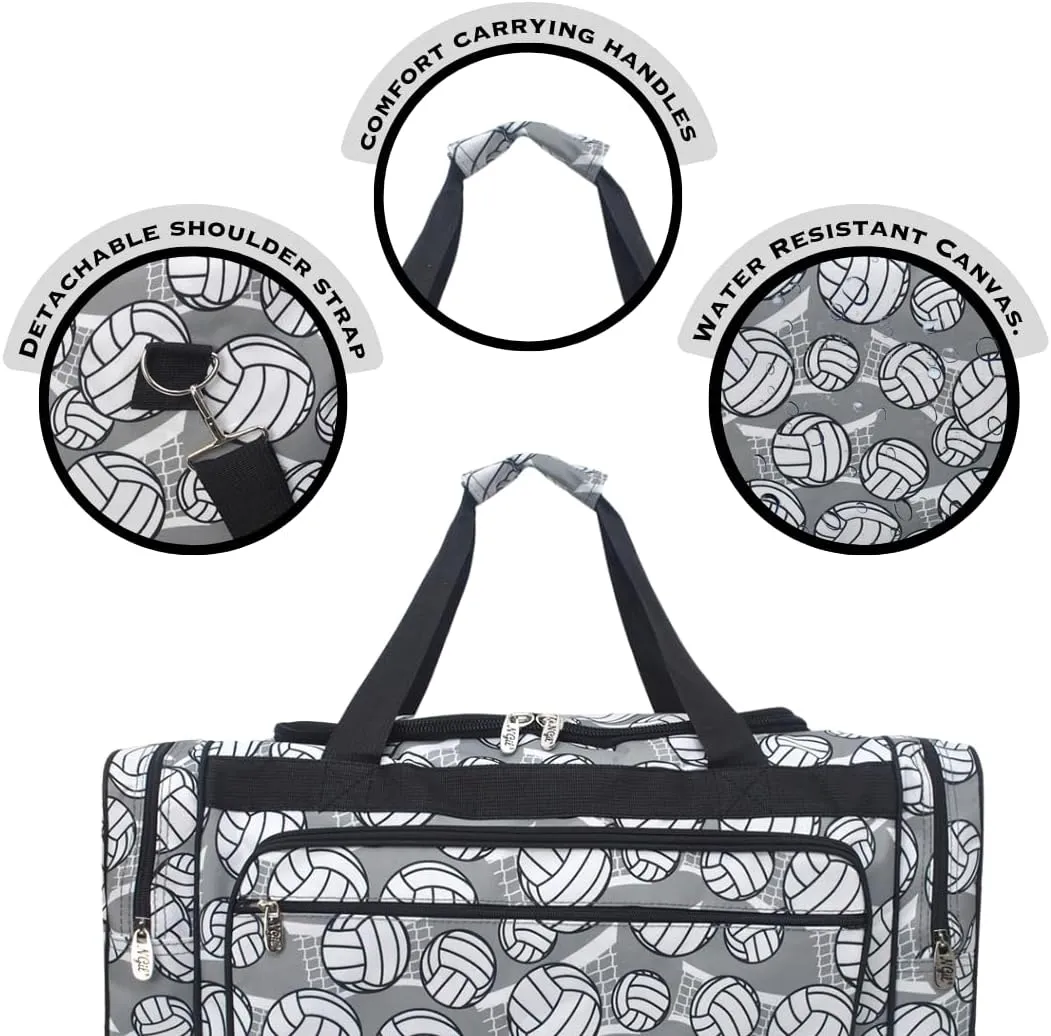 NGIL Canvas 23" inch Duffle Bag (Volleyball-Black)