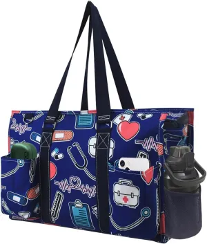 NGIL Zip-Top Tote Bag with Exterior Pockets for Working Women, Teachers, Nurses, and Moms, Design in USA