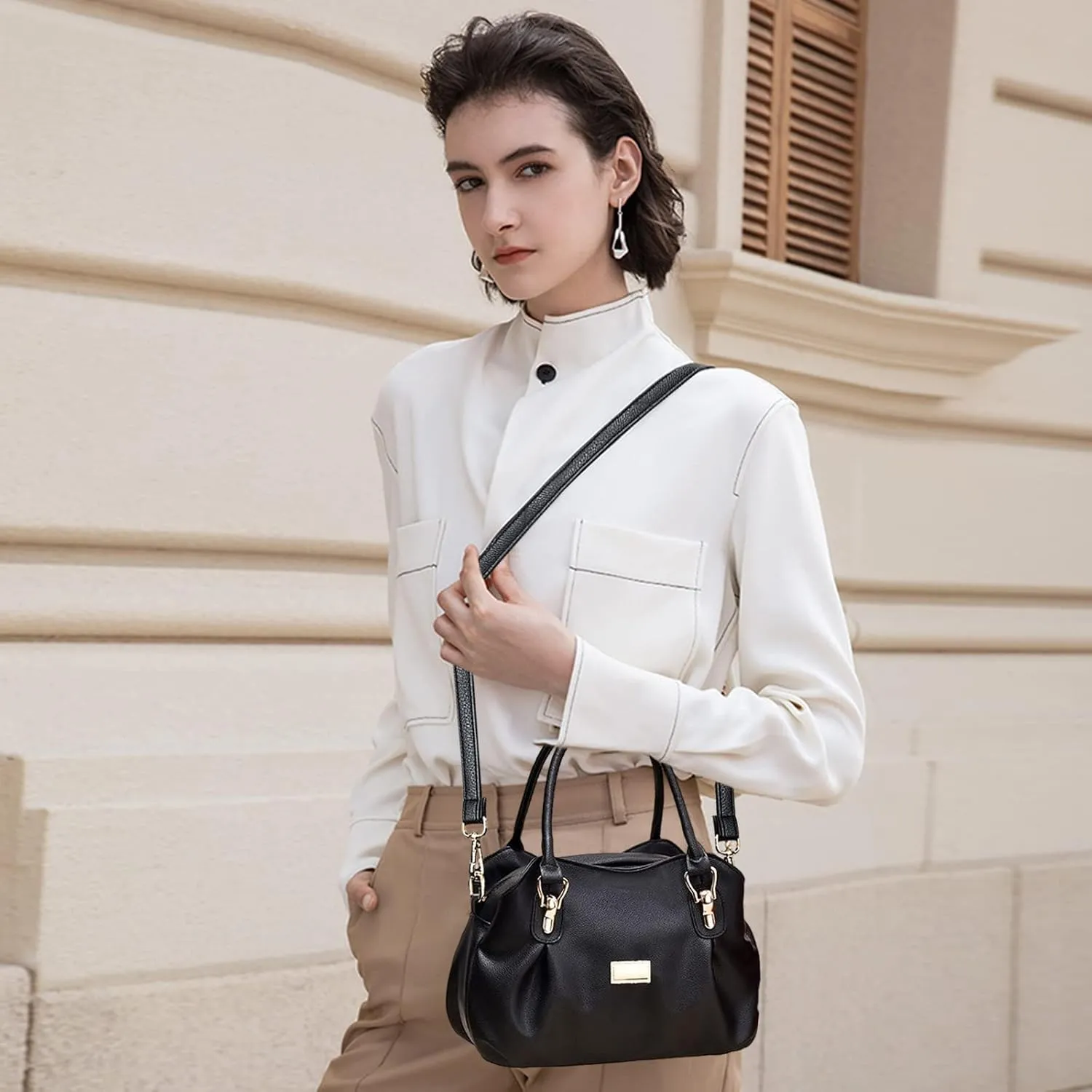 NICOLE & DORIS Womens Designer Handbag Stylish Top Handle Handbags Soft PU Leather Shoulder Bags Crossbody Bag