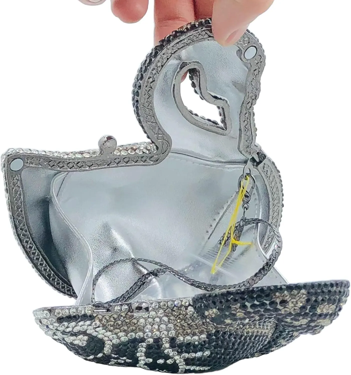 Novelty Swan Crystal Clutch Women Evening Bag and Clutches Party Prom Wedding Handbags Rhinestone Clutch Purses,Mini