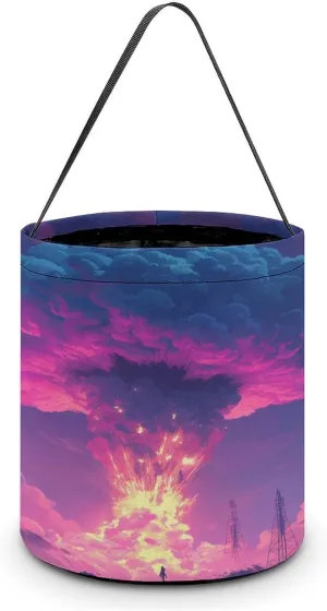 Nuclear Mushroom Cloud Halloween Candy Bag Candy Tote Bucket Gift Bags Party Supplies for Women Men