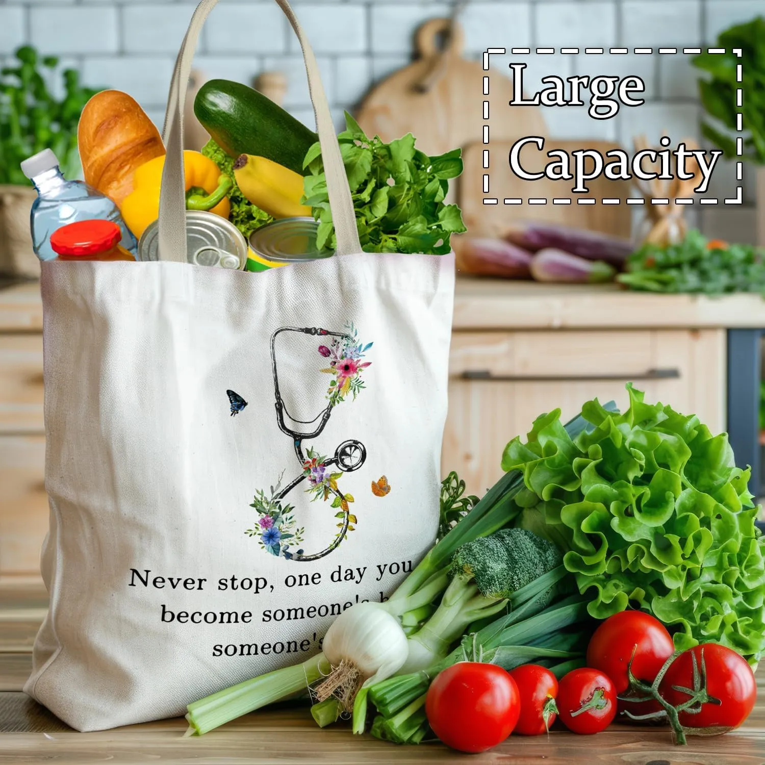 Nurse Tote Bag, Nursing Canvas Tote Bags for Women, Nurses Week Day Appreciation Gifts, Reusable Grocery Shopping Bags