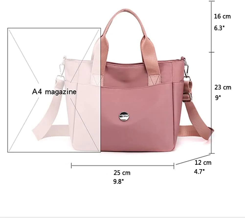 Nylon Tote Bag for Women Waterproof Cross Body Handbags Purses with Zipper Pocket Shoulder Bag Ladies Casual Satchel