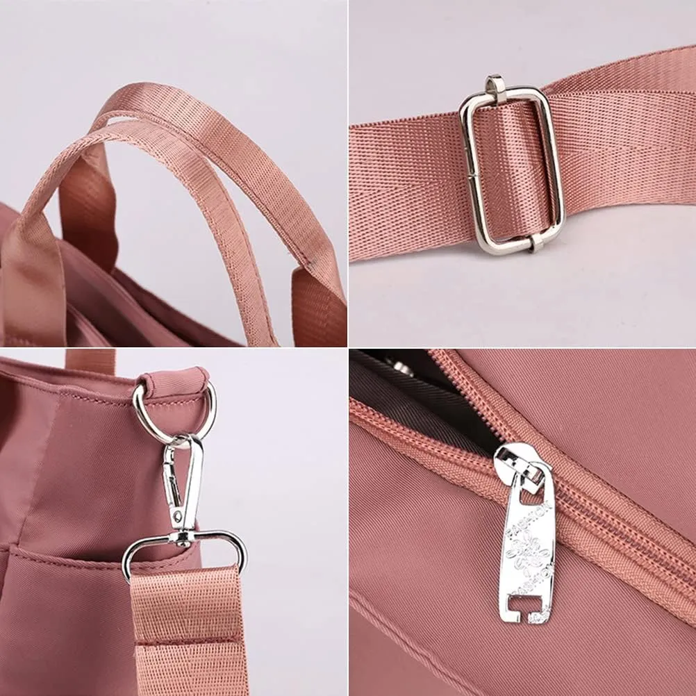 Nylon Tote Bag for Women Waterproof Cross Body Handbags Purses with Zipper Pocket Shoulder Bag Ladies Casual Satchel