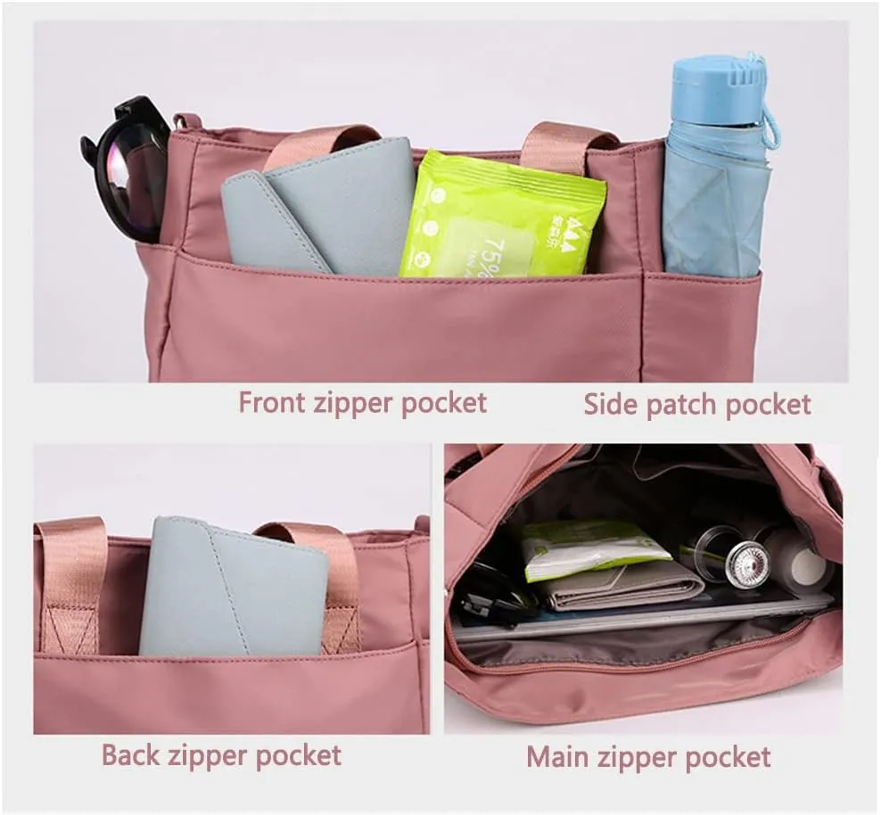 Nylon Tote Bag for Women Waterproof Cross Body Handbags Purses with Zipper Pocket Shoulder Bag Ladies Casual Satchel