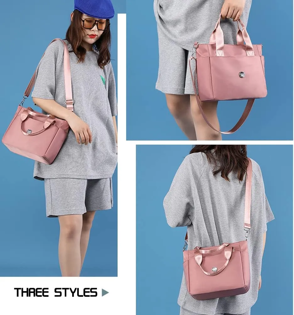 Nylon Tote Bag for Women Waterproof Cross Body Handbags Purses with Zipper Pocket Shoulder Bag Ladies Casual Satchel